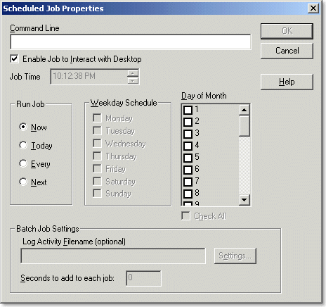 Scheduled Job Properties